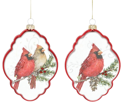 Glass Cardinal Ornament