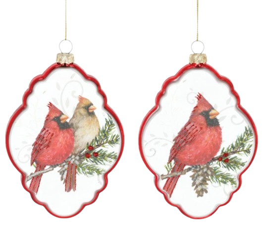 Glass Cardinal Ornament