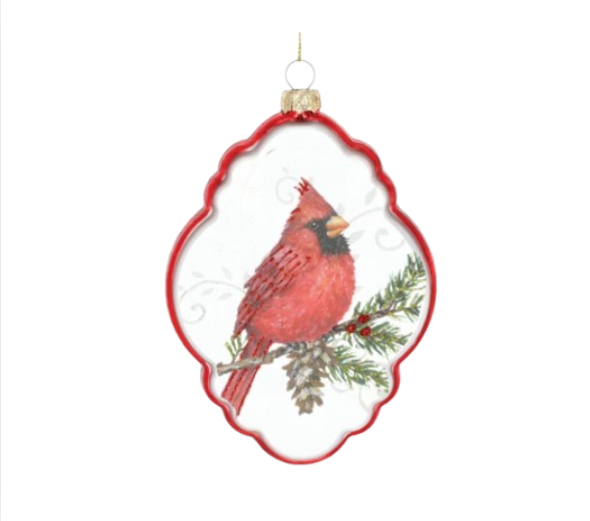 Glass Cardinal Ornament