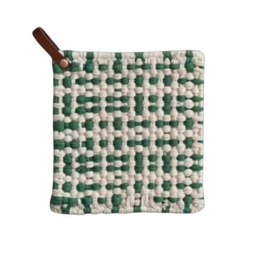 Crocheted Pot Holder, stripes/plaid
