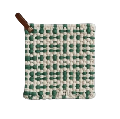Crocheted Pot Holder, stripes/plaid