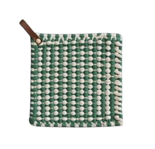 Crocheted Pot Holder, stripes/plaid