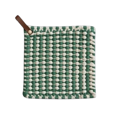 Crocheted Pot Holder, stripes/plaid