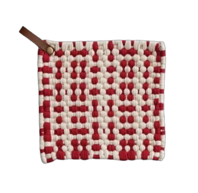 Crocheted Pot Holder, stripes/plaid
