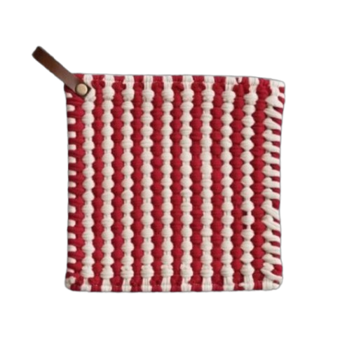 Crocheted Pot Holder, stripes/plaid