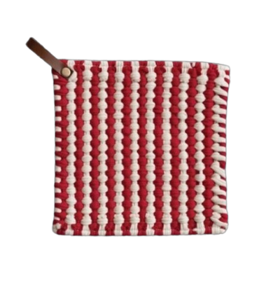 Crocheted Pot Holder, stripes/plaid