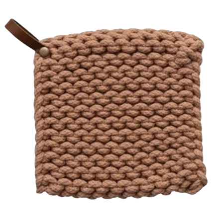 Crocheted Pot Holder, desert winter