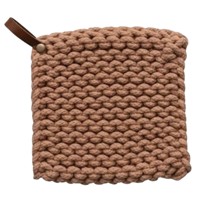 Crocheted Pot Holder, desert winter