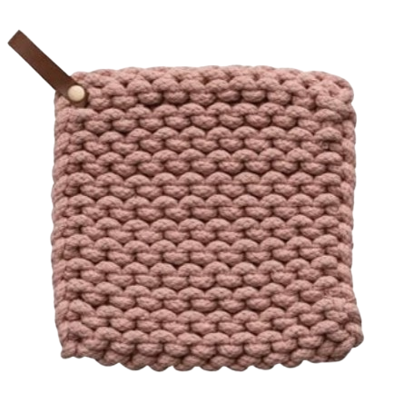 Crocheted Pot Holder, desert winter