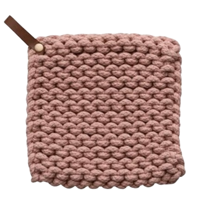 Crocheted Pot Holder, desert winter