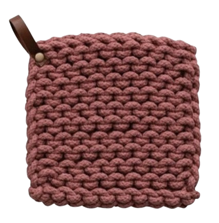 Crocheted Pot Holder, desert winter
