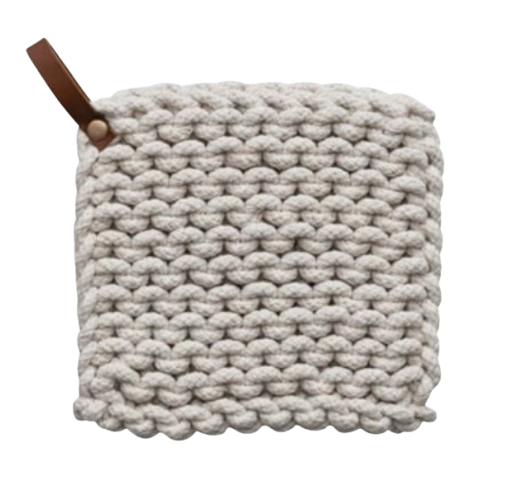 Crocheted Pot Holder, desert winter