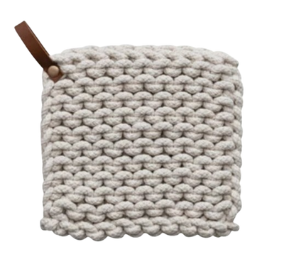 Crocheted Pot Holder, desert winter