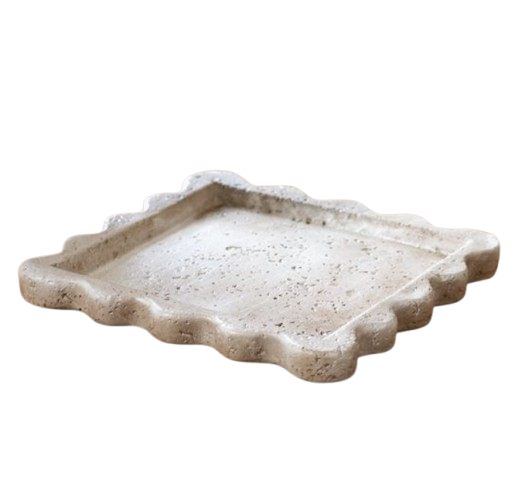 Cement Scalloped Tray (large)