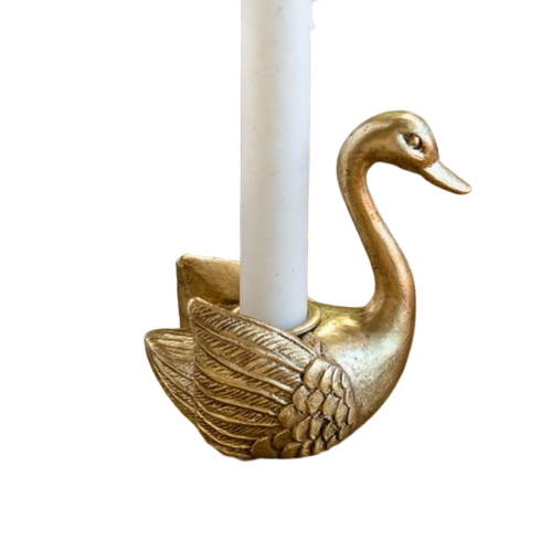 Swan Candle Holder, gold