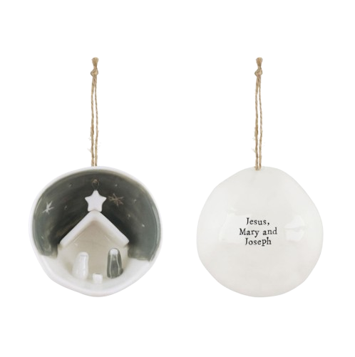 Porcelain Nativity Ornament