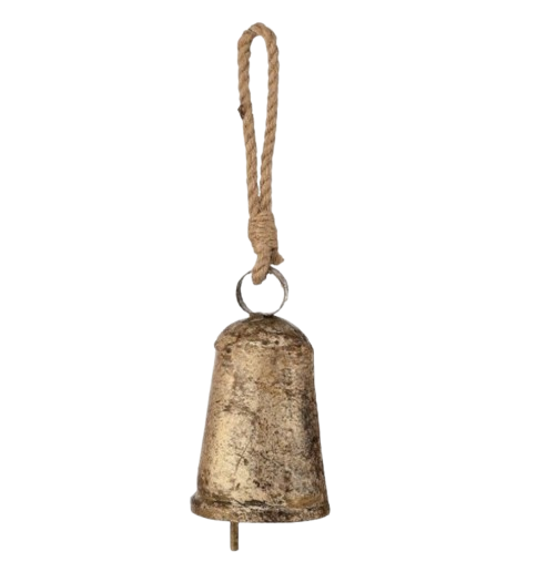 Gold Bell with Rope Hanger