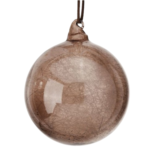 Spun Glass Ball Ornament, brown