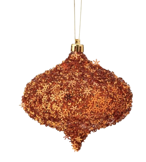 Red Metallic Ornament, teardrop
