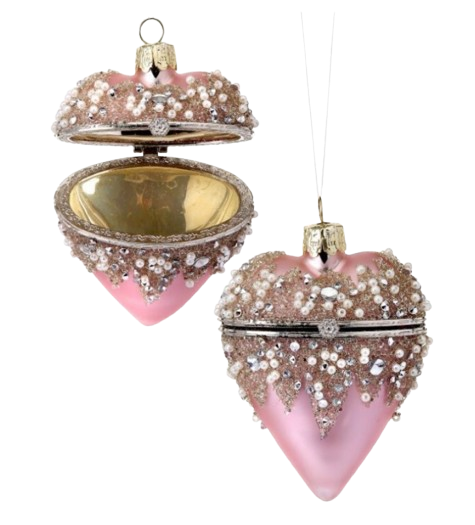 Heart Locket Ornament, pink