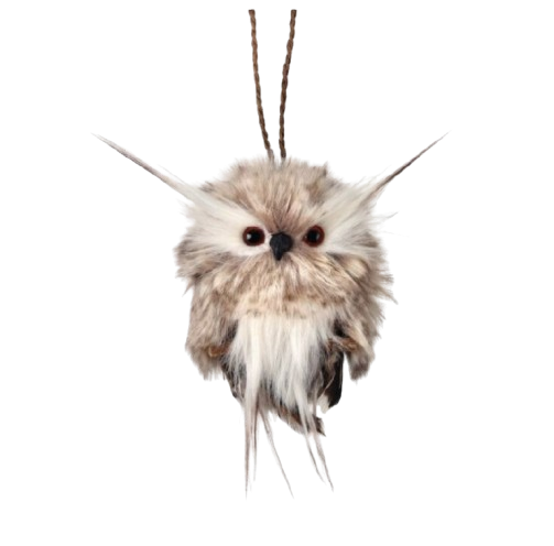 Furry Owl Ornament