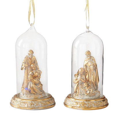 LED Nativity Cloche Ornament
