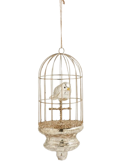Glass Birdcage Ornament