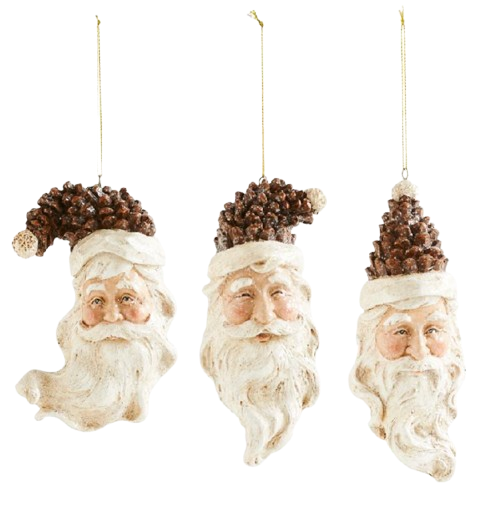 Pinecone Santa Ornament