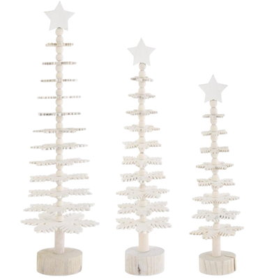 White Wood Snowflake Tree