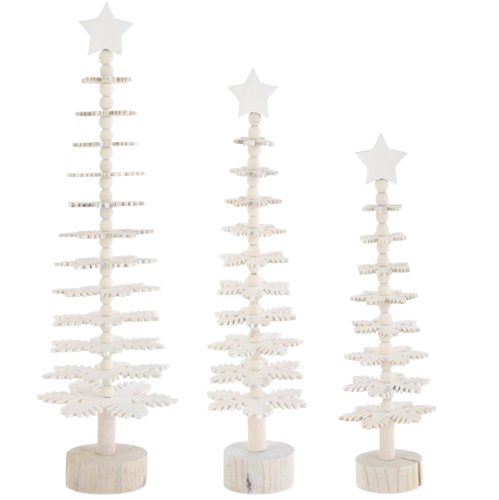 White Wood Snowflake Tree