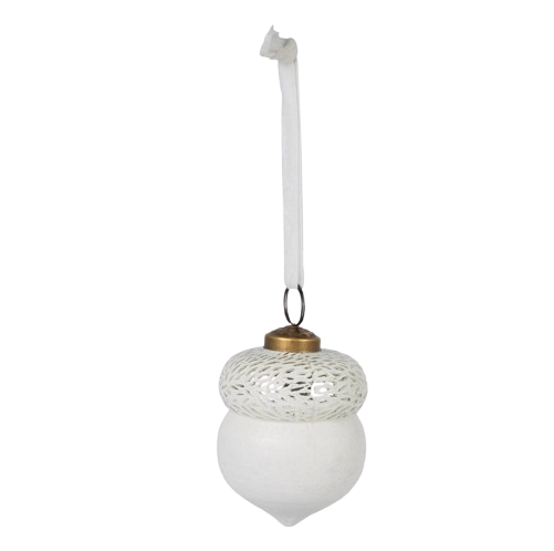Acorn Ornament, white