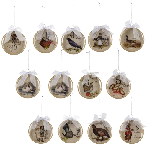 12 Days of Christmas Glass Ornament