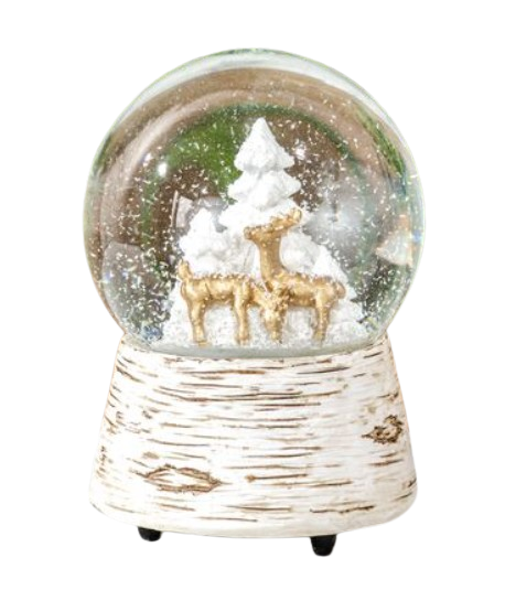 Trees and Deer Musical Snow Globe
