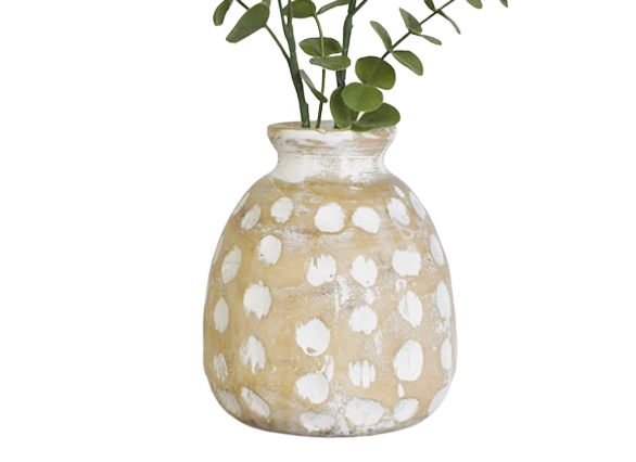 White Washed Dot Vase