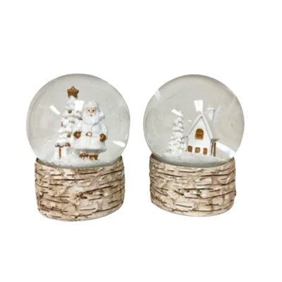 Birch Snow Globe, white