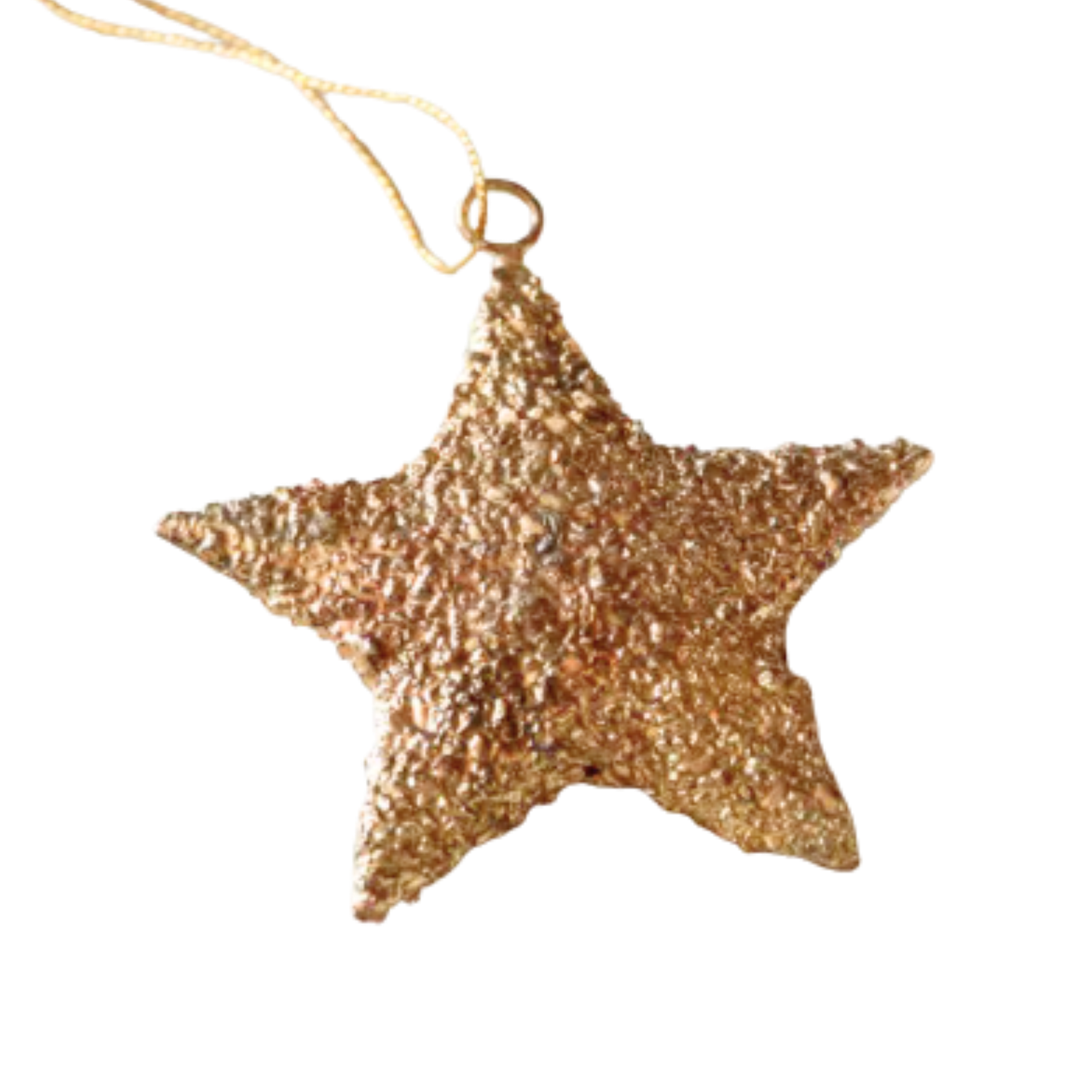 Textured Gold Star Ornament