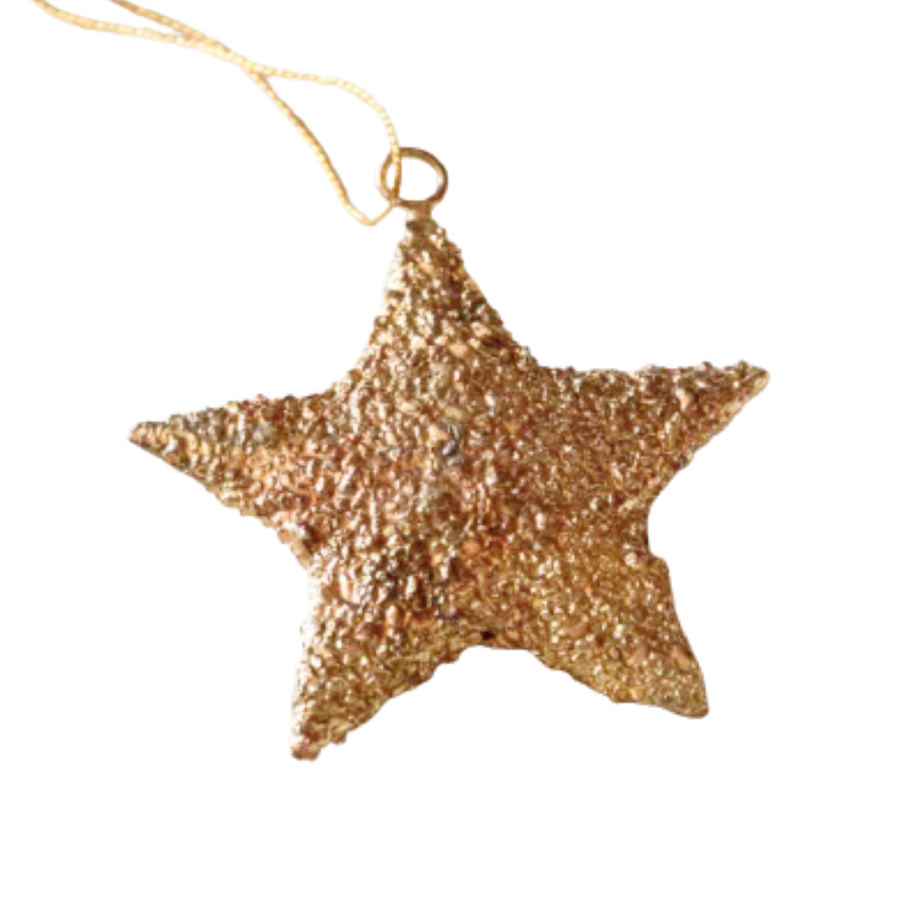 Textured Gold Star Ornament