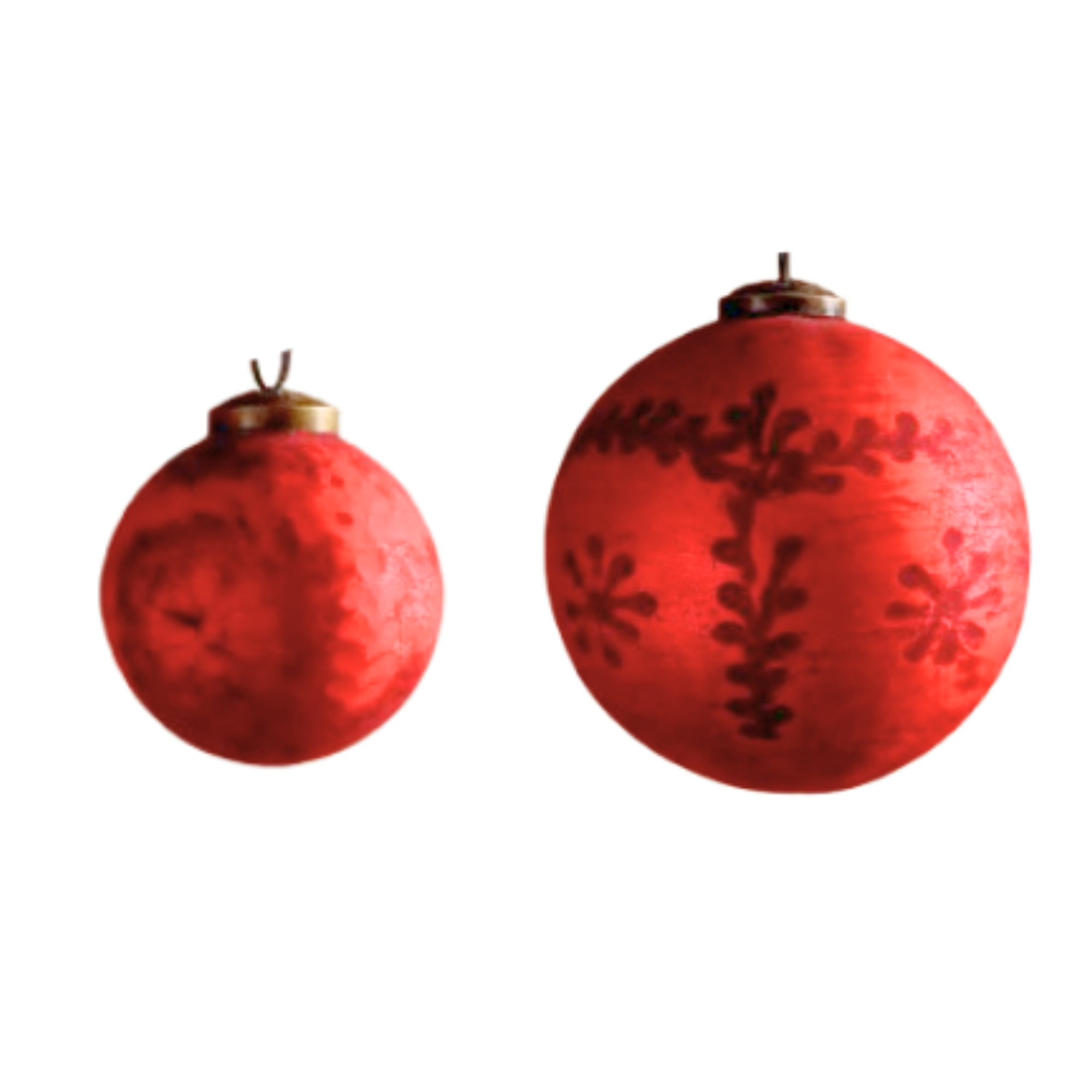 Frosted Etched Ornament, red