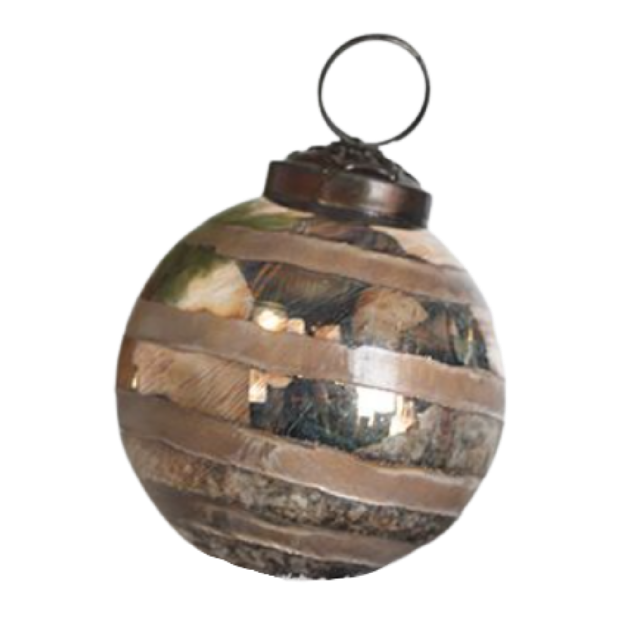 Mercury Glass Striped Ornament