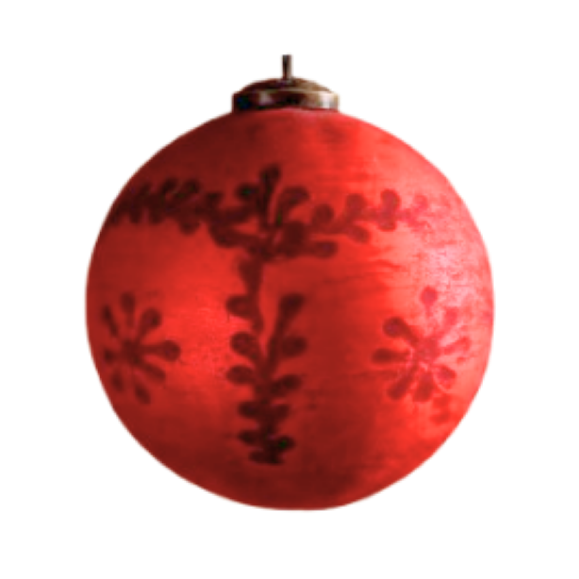 Frosted Etched Ornament, red
