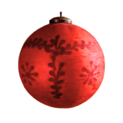 Frosted Etched Ornament, red