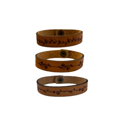 Leather Bracelet - Floral