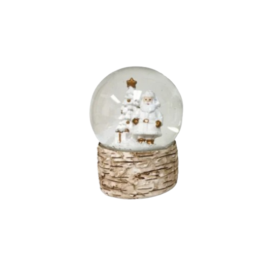 Birch Snow Globe, white