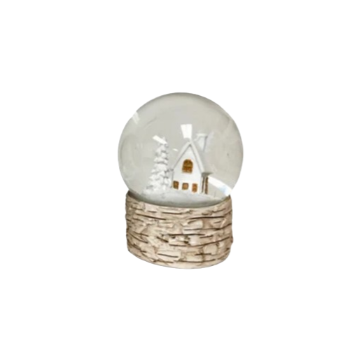 Birch Snow Globe, white