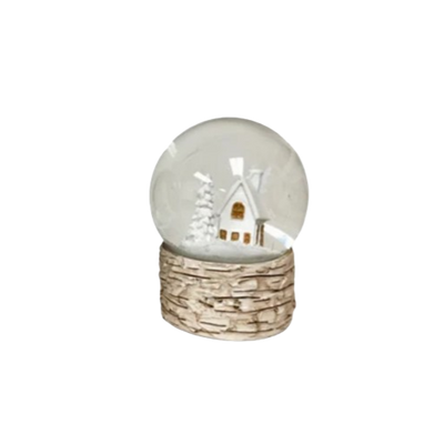 Birch Snow Globe, white
