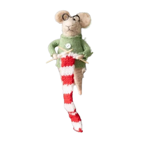 Felt Mouse Ornament - Knitting