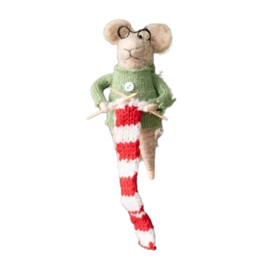 Felt Mouse Ornament - Knitting