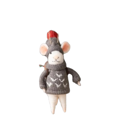 Felt Mouse Ornament - Knitting