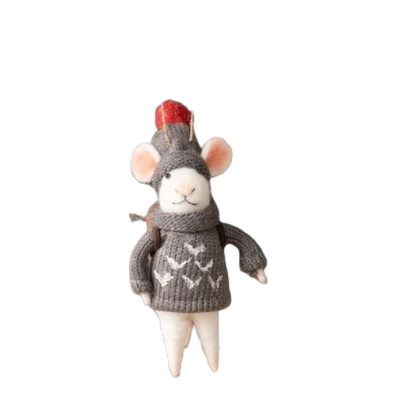 Felt Mouse Ornament - Knitting