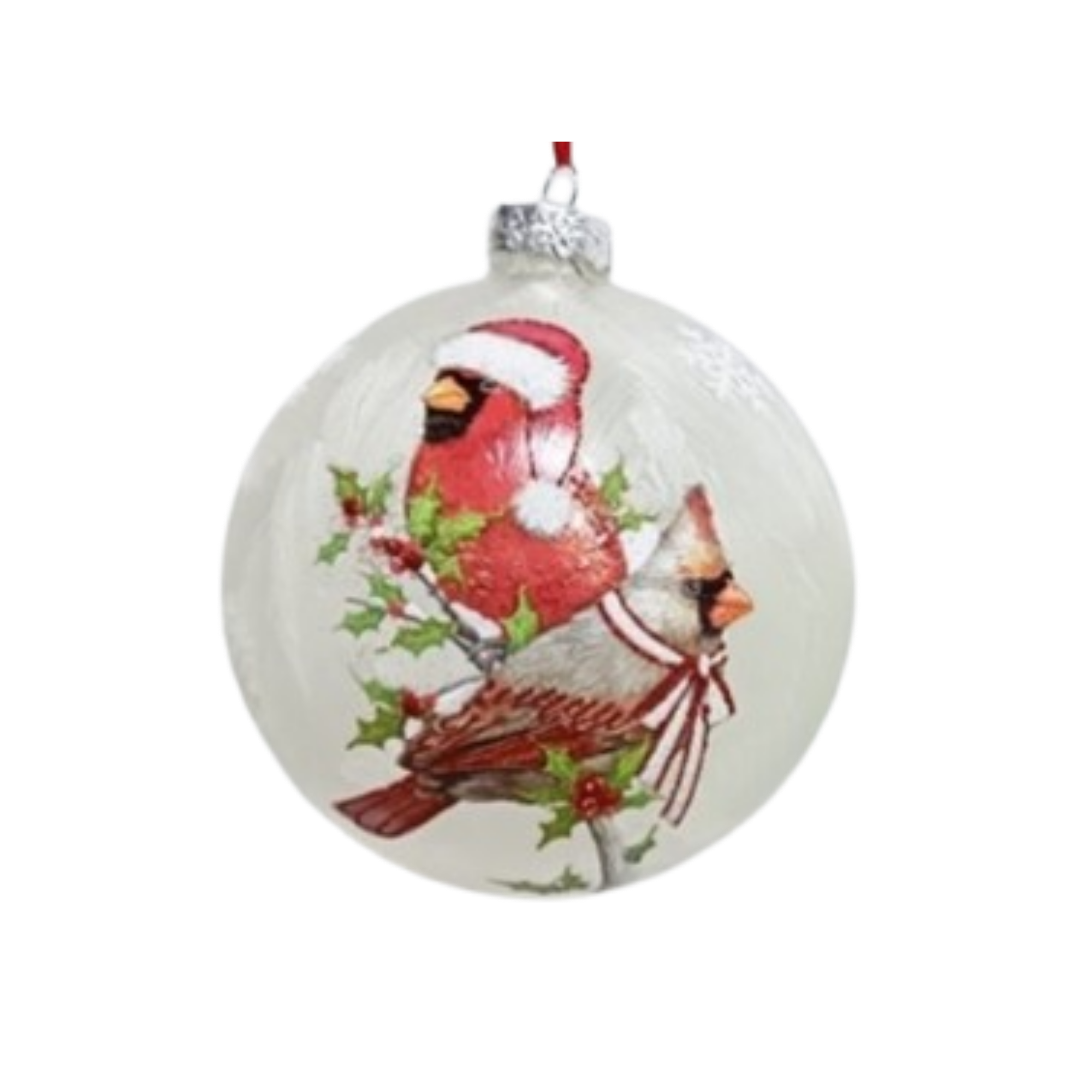 Round Cardinal Ornament